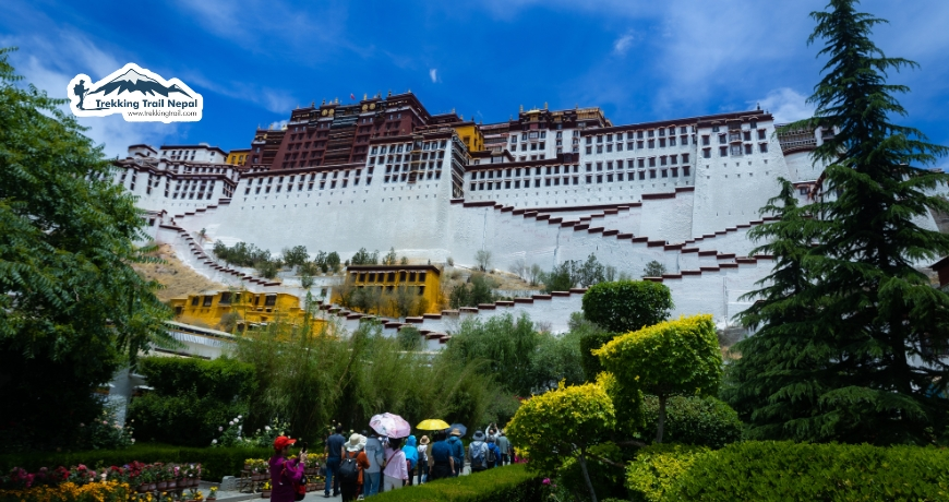 Potala Palace Lhasa with its flower garden