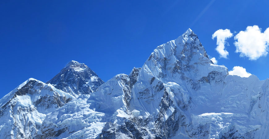 Mt Everest with neighbor peak Nuptse