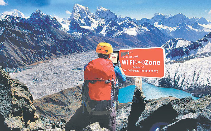 internet services in trekking trails of nepal