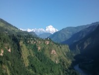 Mt Dhaulagiri from Baglung with Kalagandaki River