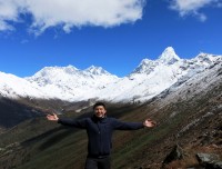 Everest, Lhotse and Ama Dablam from Tengboche