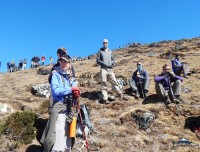 hiking in dingboche of short ebc trek