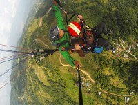 paragliding aerial green view