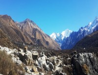 stunning view of himalayas from langtang valley trekking