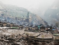 thabang village in winter of guerrilla trekking nepal