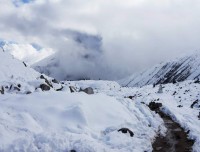 Thug-La Pass in Snow, Near Lobuche