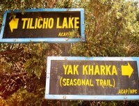 Tilicho Lake and Throng-La Trekking Trail Sign