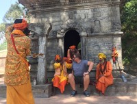 Tourist and Monks at Pashupatinath Temple