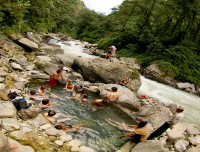 Busy Natural Hot Spring of Jhinu