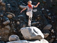 yoga and mediation on the stone