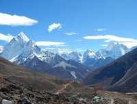 view from thukla pass of short everest base camp trek