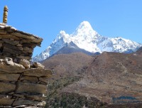 view of ama dablam from lower pangboche